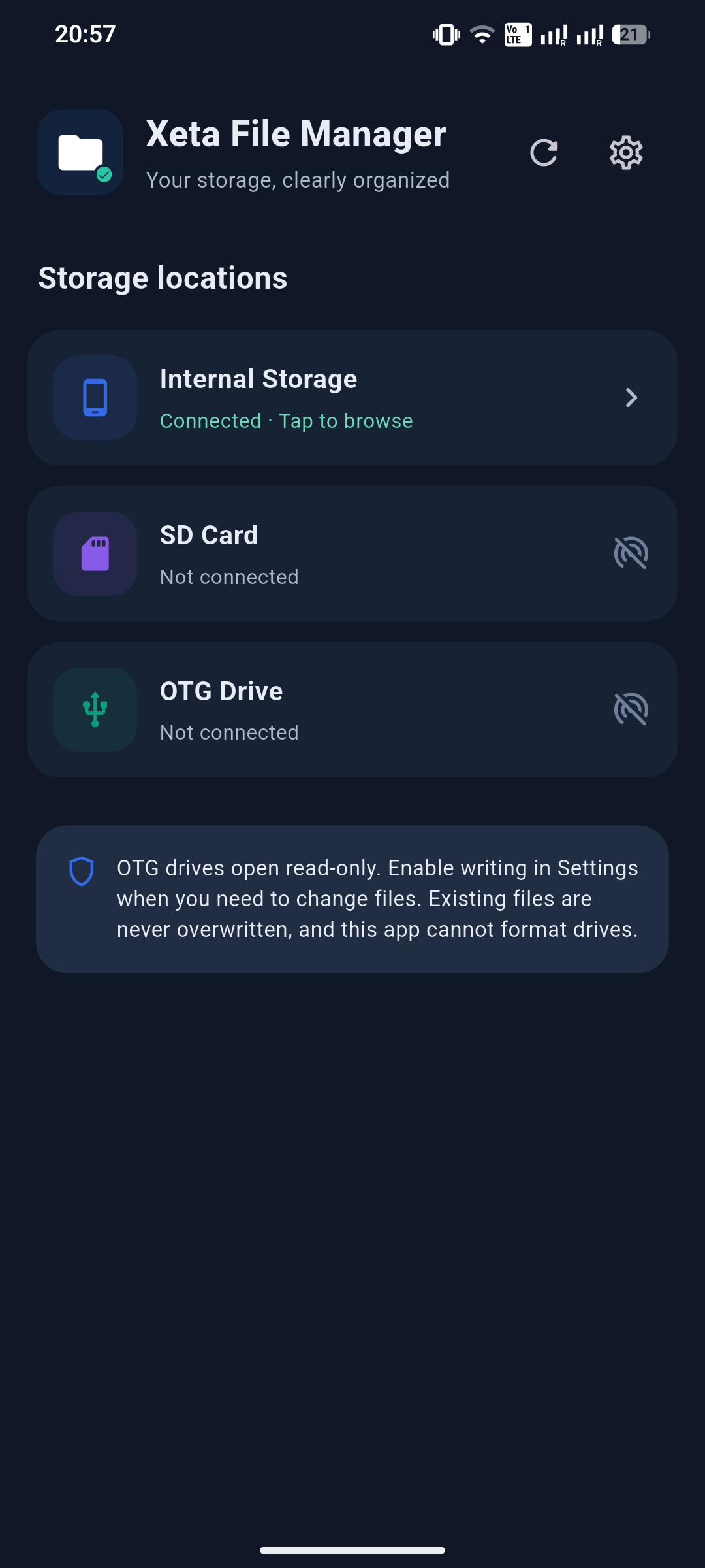 Xeta File Manager app preview